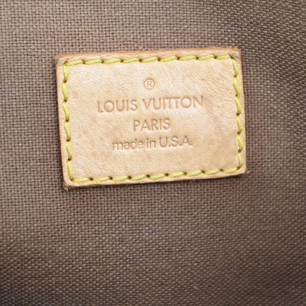 Louis Vuitton Batignolles Handbag Monogram Canvas Brown Leather Handbag (Pre-Owned)