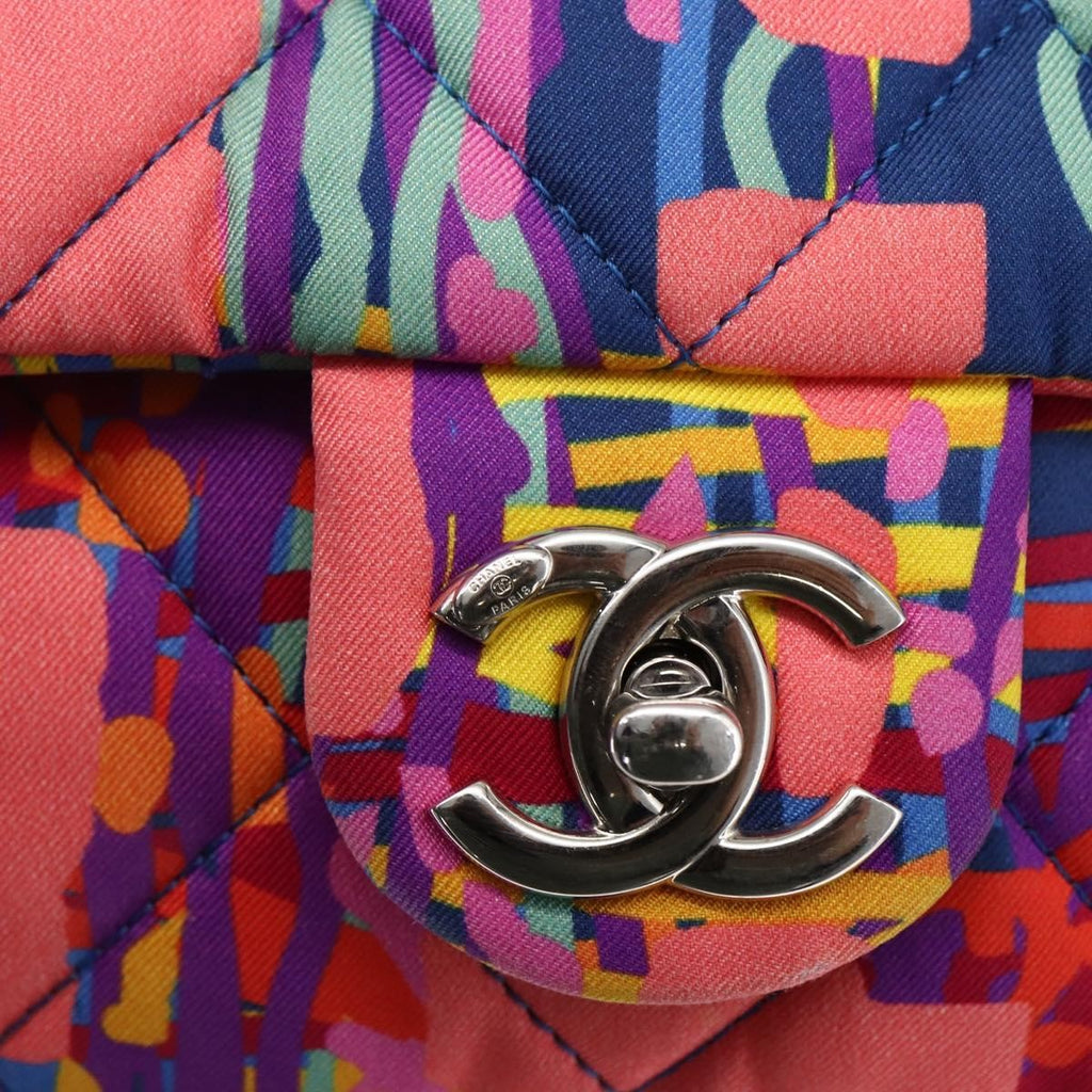 Chanel Cc Pocket Backpack Quilted Printed Foulard Multicolour Nylon Backpack Bag (Pre-Owned)