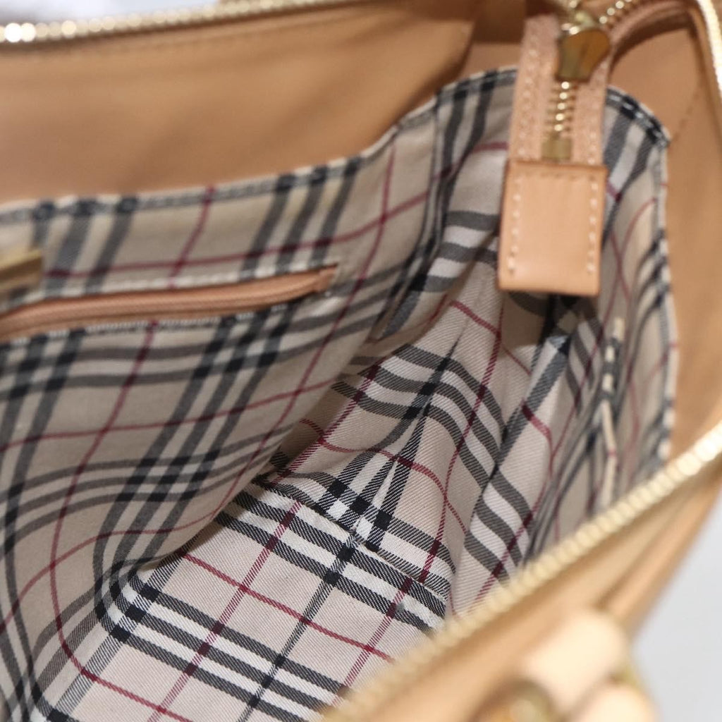 Burberry Vintage Handbag Leather Beige Leather Handbag (Pre-Owned)