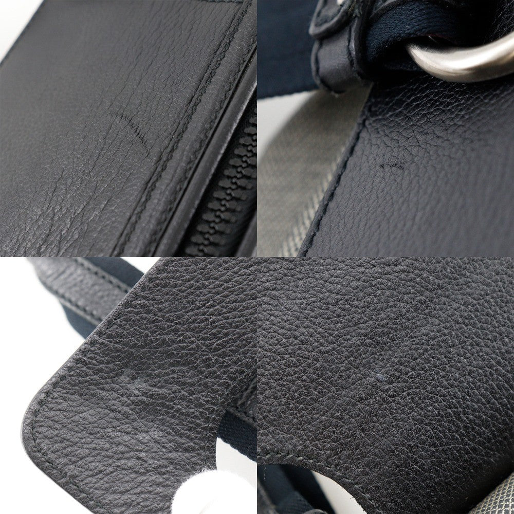 Bottega Veneta Vintage Handbag Leather Gray Canvas Handbag (Pre-Owned)