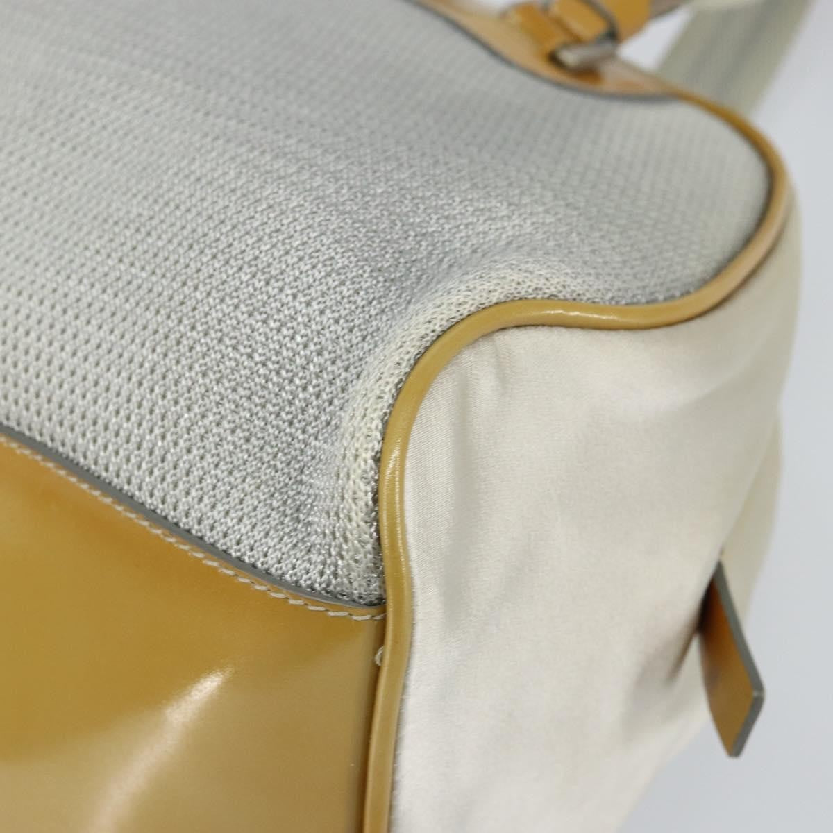 Prada Vintage Zip Handbag Tessuto Silver Nylon Handbag (Pre-Owned)