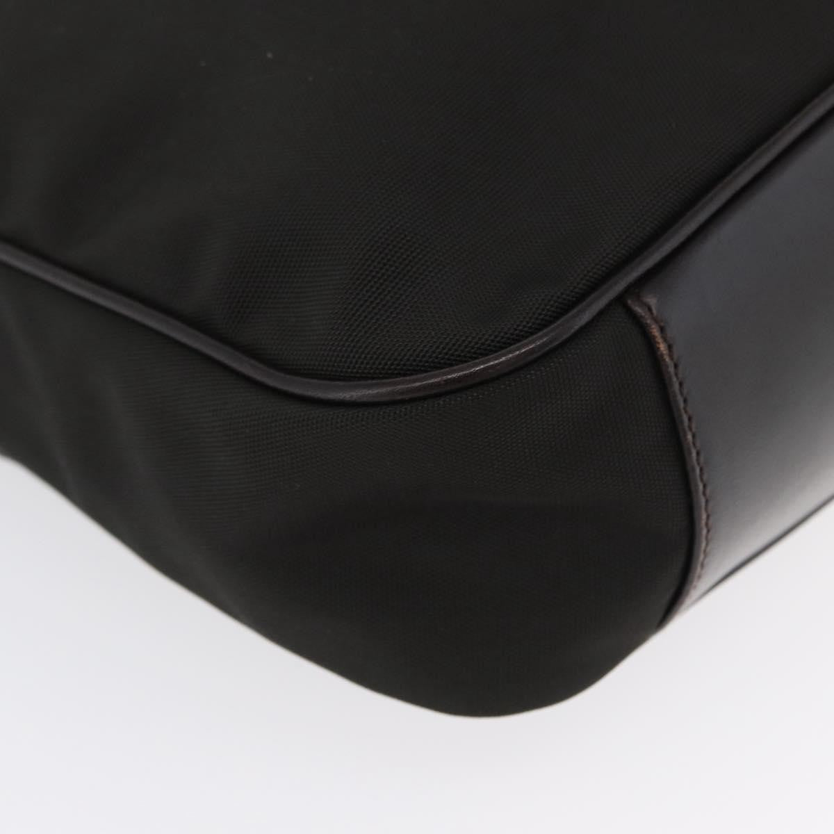 Gucci Vintage Bamboo Handle Bag Nylon Black Nylon Handbag (Pre-Owned)