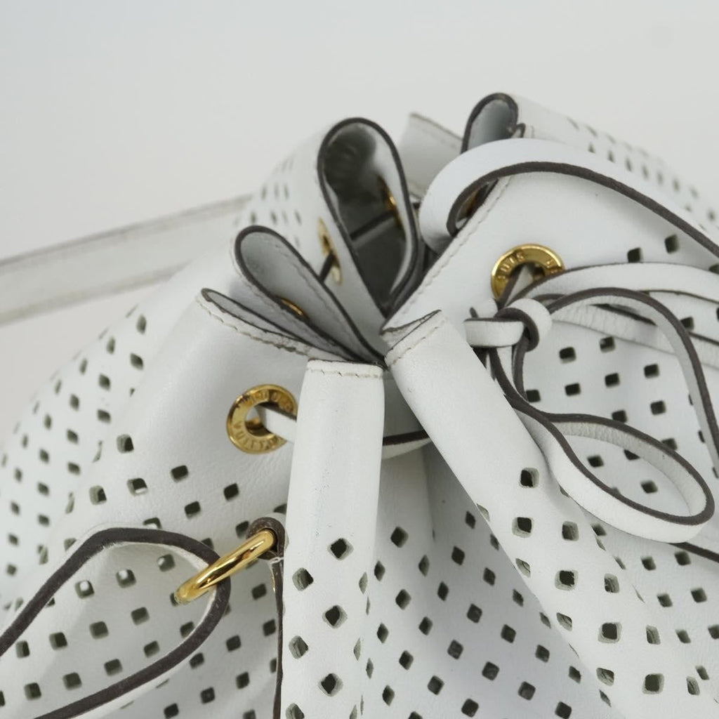 Louis Vuitton Flore Noe Handbag Perforated Leather White Leather Shoulder Bag Bag (Pre-Owned)