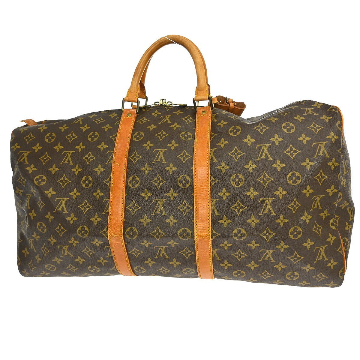 Louis Vuitton Keepall Bag Monogram Canvas Brown Canvas Travel Bag Bag (Pre-Owned)