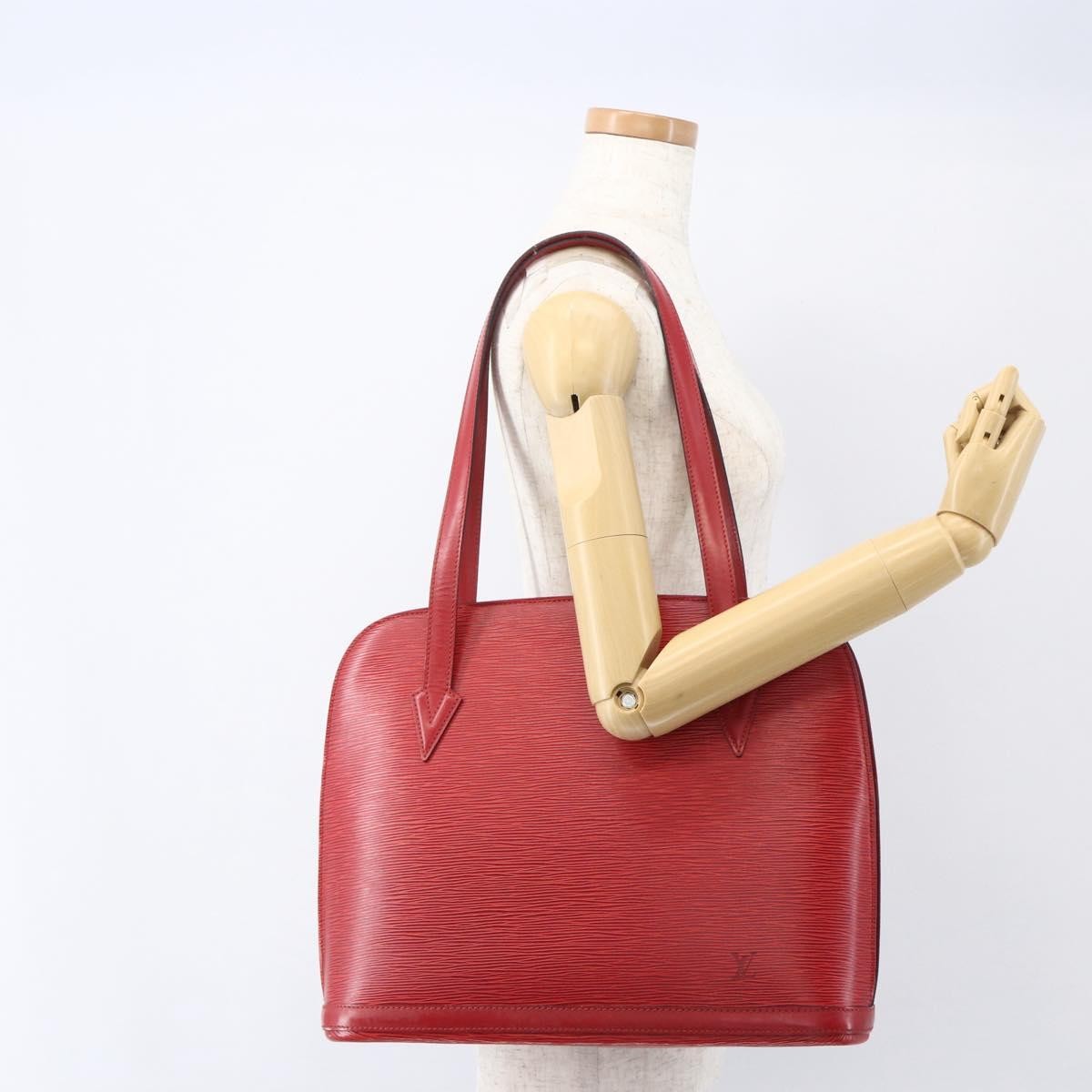 Louis Vuitton Lussac Handbag Epi Leather Red Leather Shoulder Bag Bag (Pre-Owned)