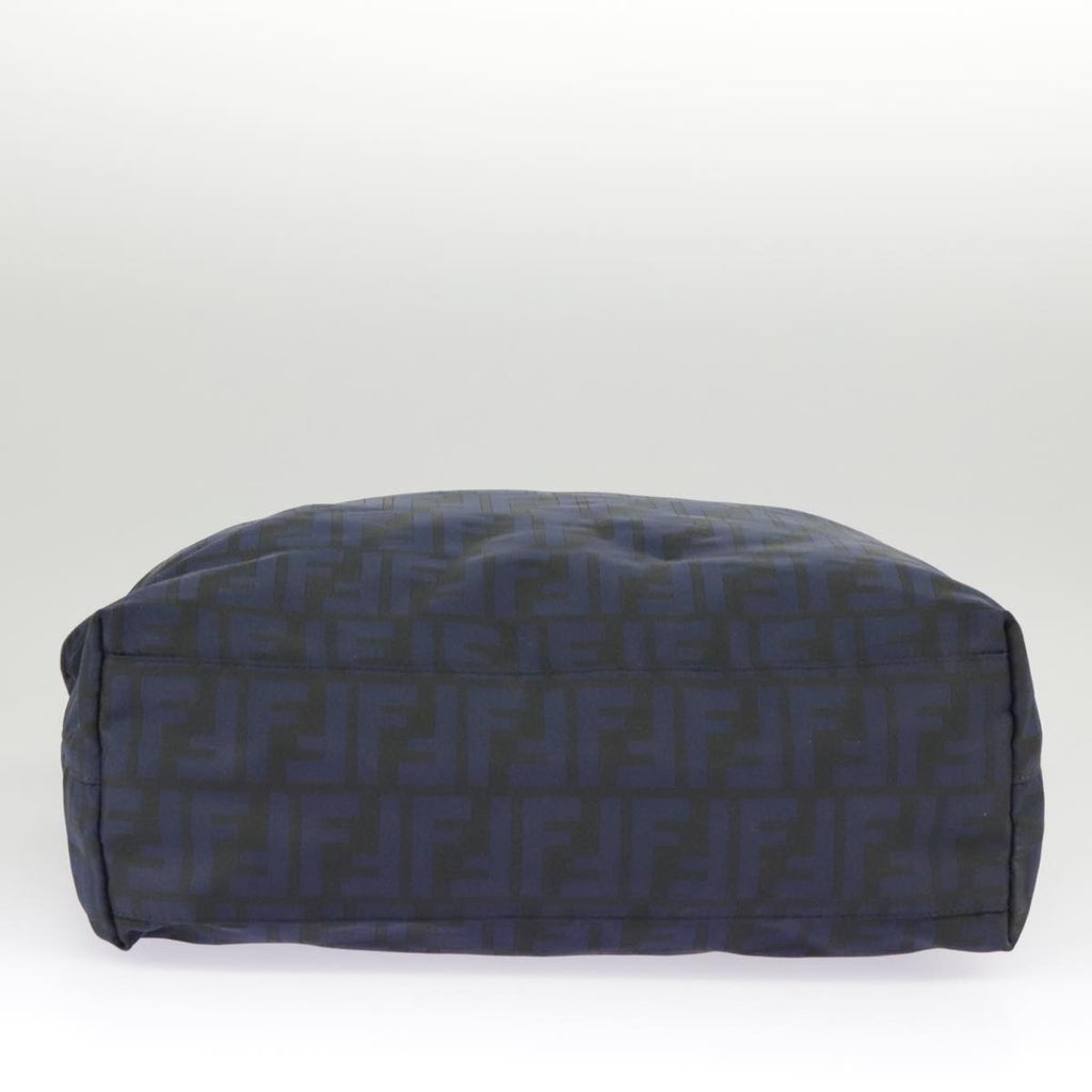 Fendi Zucca Tote Bag Ff Motif Navy Canvas Tote Bag Bag (Pre-Owned)