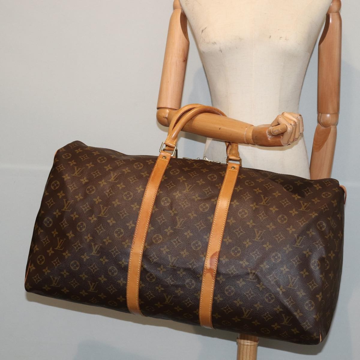 Louis Vuitton Keepall Bag Monogram Canvas Brown Canvas Travel Bag Bag (Pre-Owned)