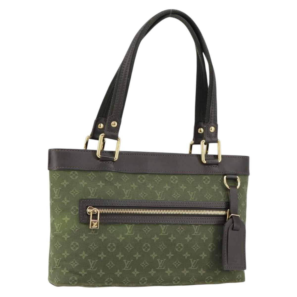 Louis Vuitton Lucille Handbag Mini Lin Khaki Canvas Handbag (Pre-Owned)