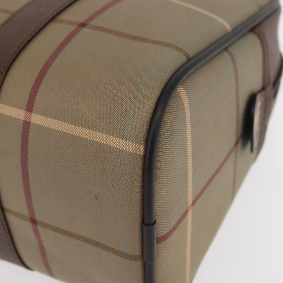 Burberry Nova Check Boston Bag Canvas Beige Canvas Handbag (Pre-Owned)
