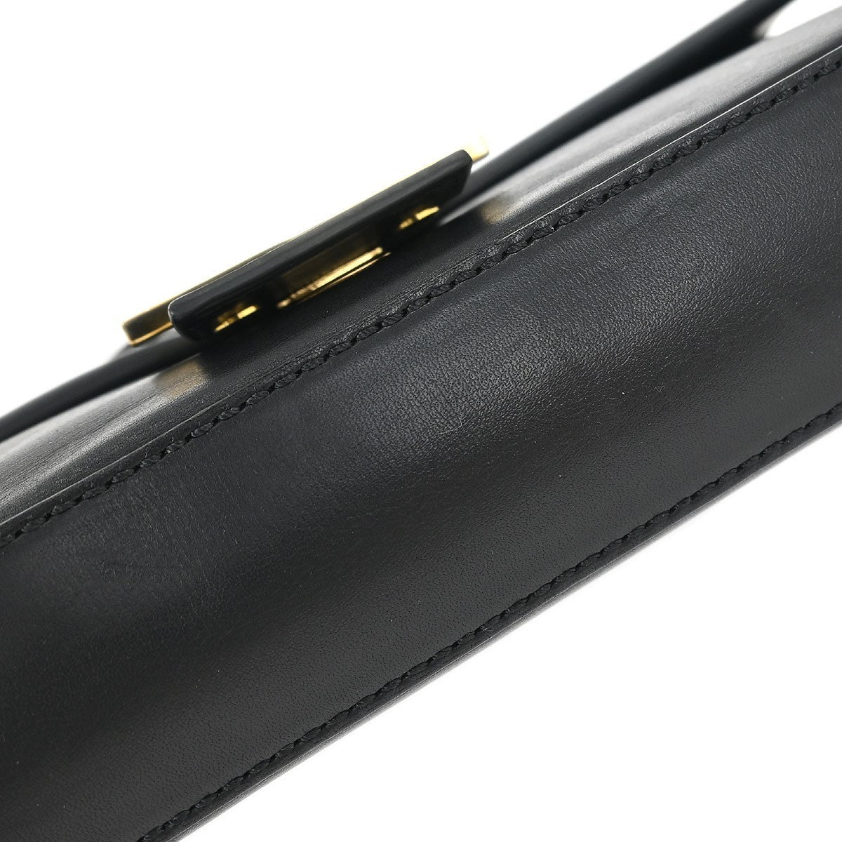 Fendi Baguette Bag Leather Black Leather Shoulder Bag Bag (Pre-Owned)