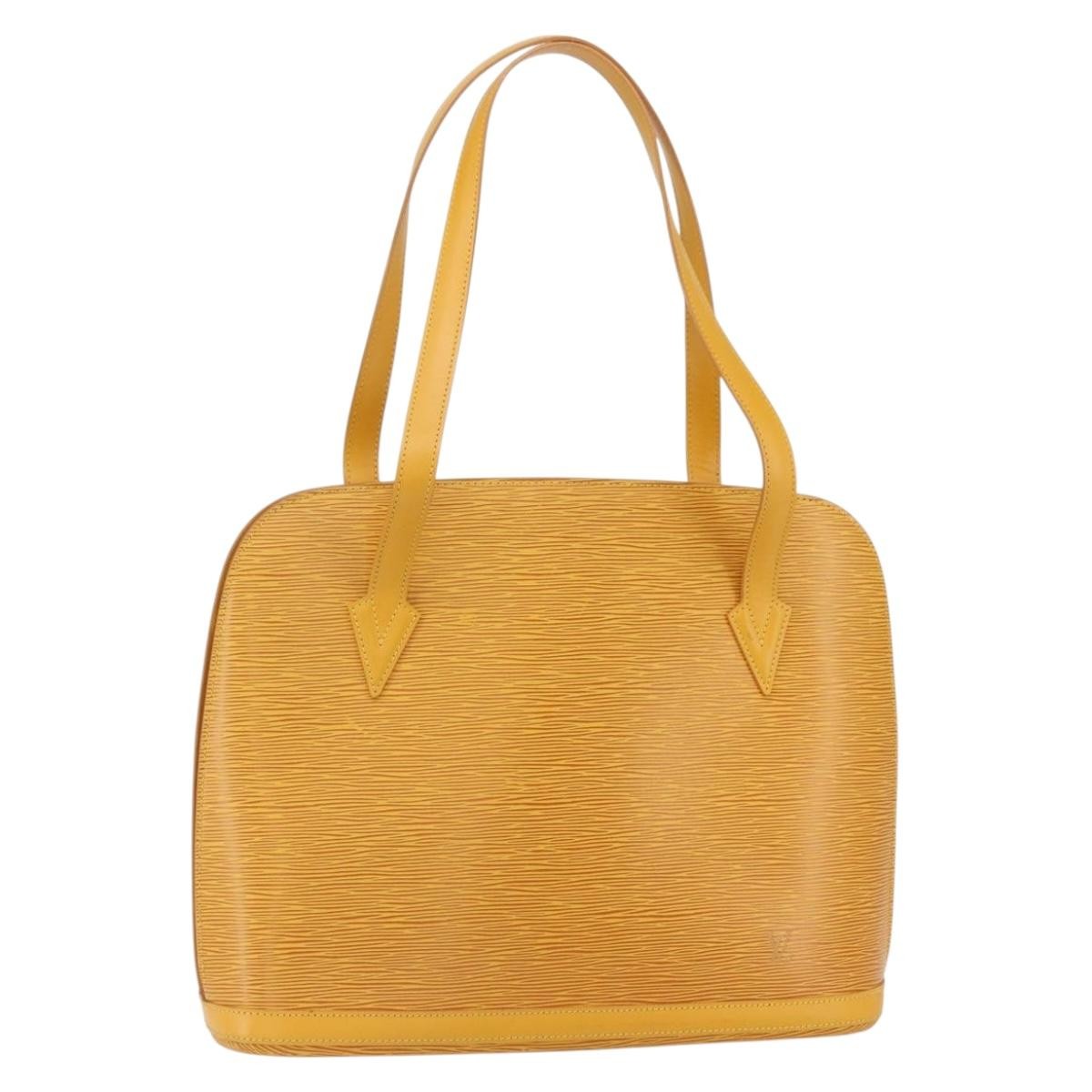 Louis Vuitton Lussac Handbag Epi Leather Yellow Leather Shoulder Bag Bag (Pre-Owned)