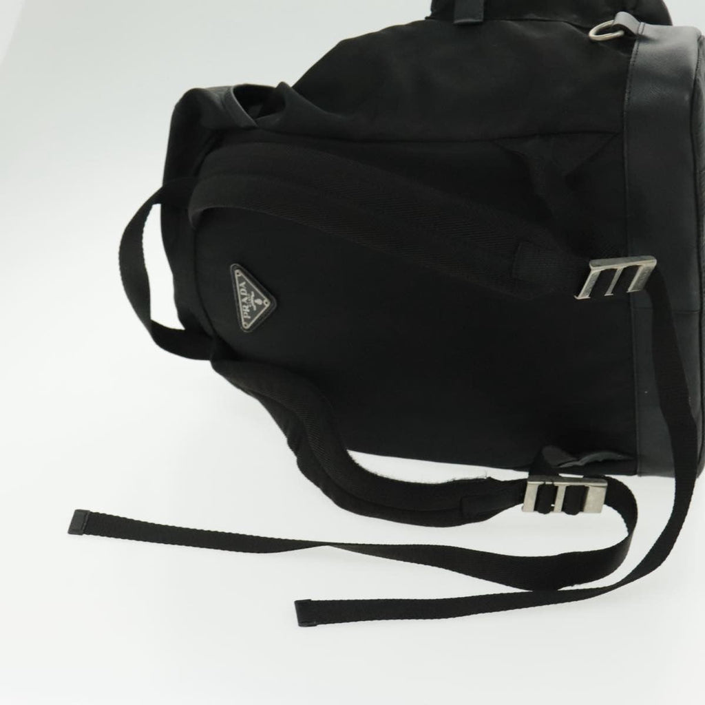 Prada Double Front Pocket Backpack Tessuto Black Nylon Backpack Bag (Pre-Owned)