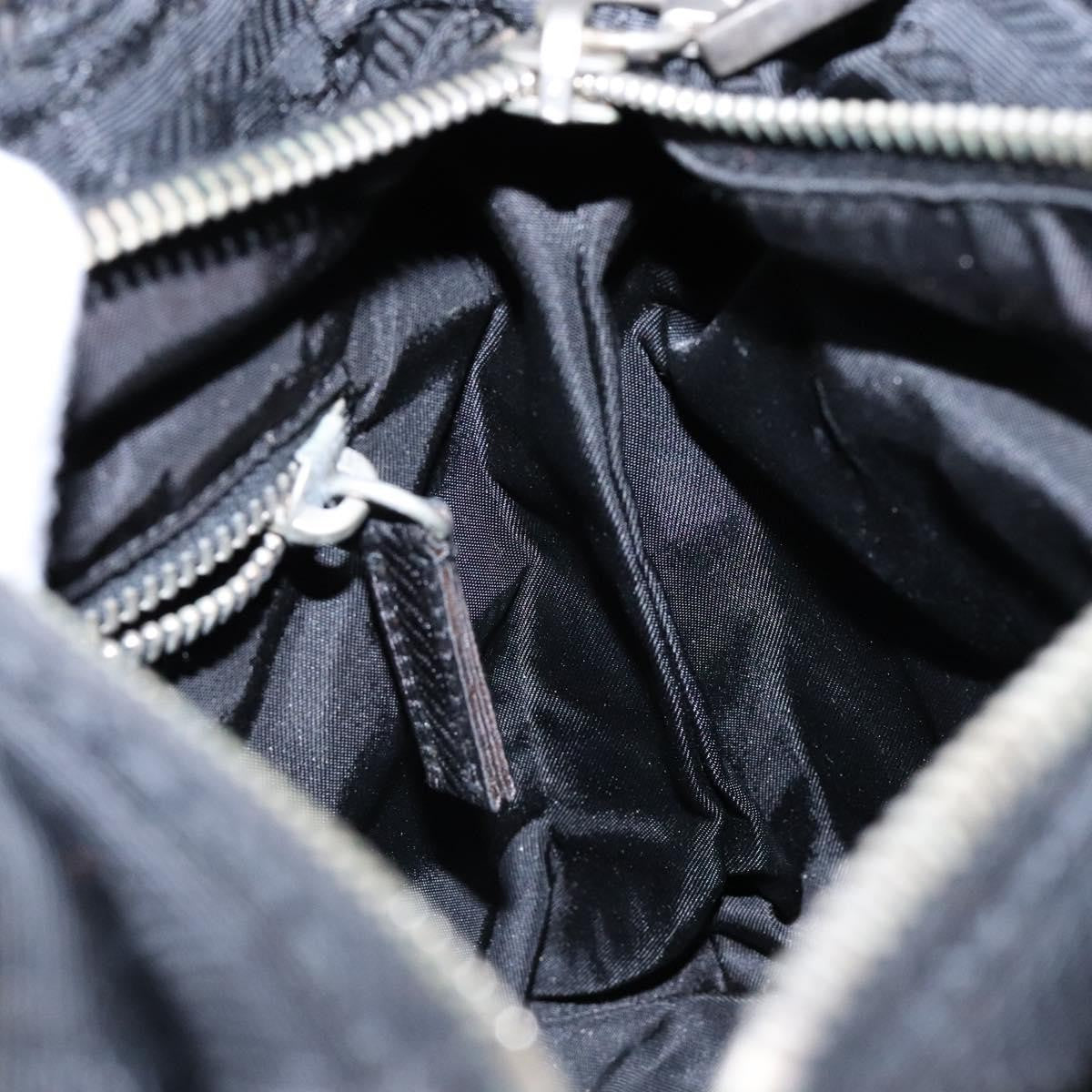 Prada Vintage Zip Handbag Tessuto Black Nylon Handbag (Pre-Owned)