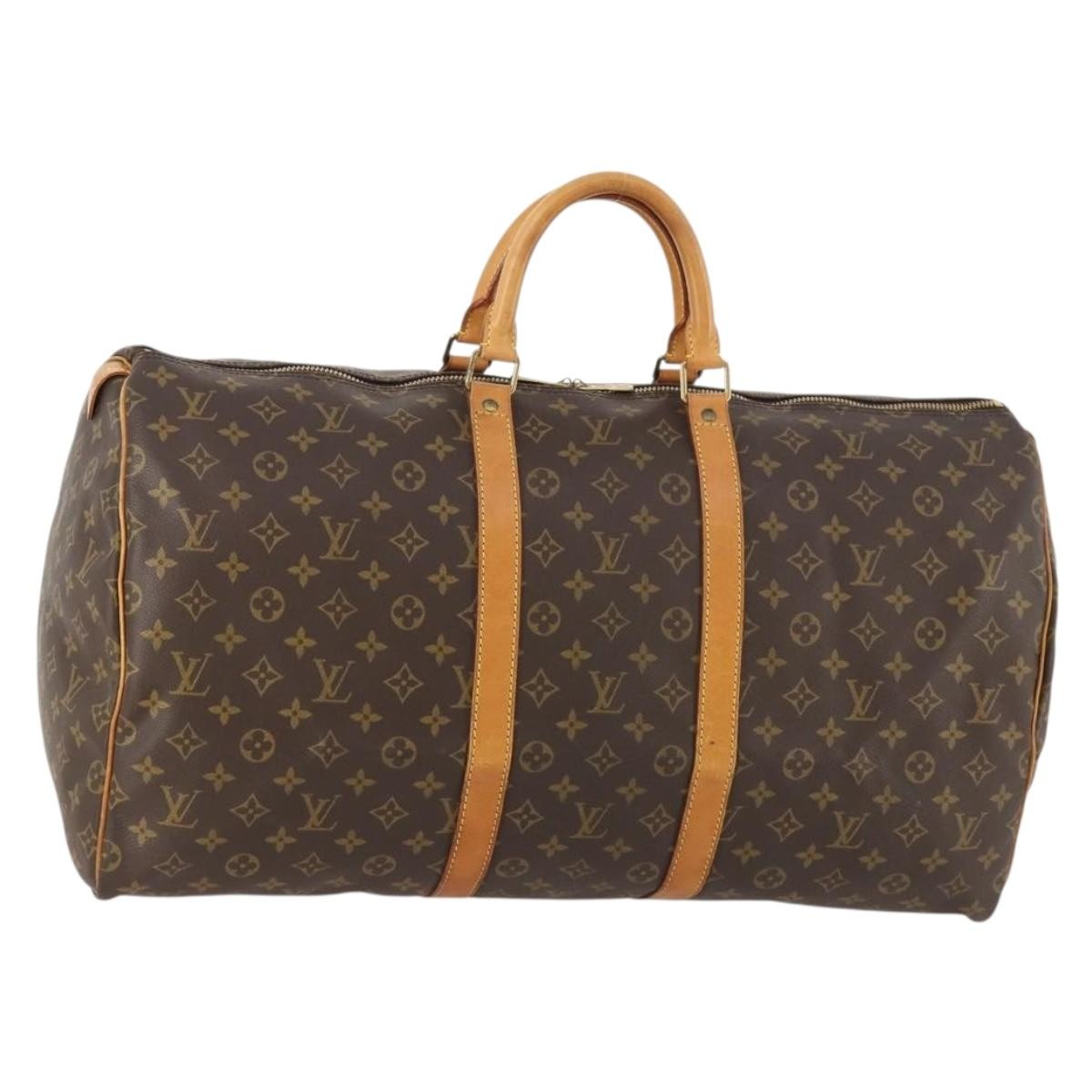 Louis Vuitton Keepall Bag Monogram Canvas Brown Canvas Travel Bag Bag (Pre-Owned)