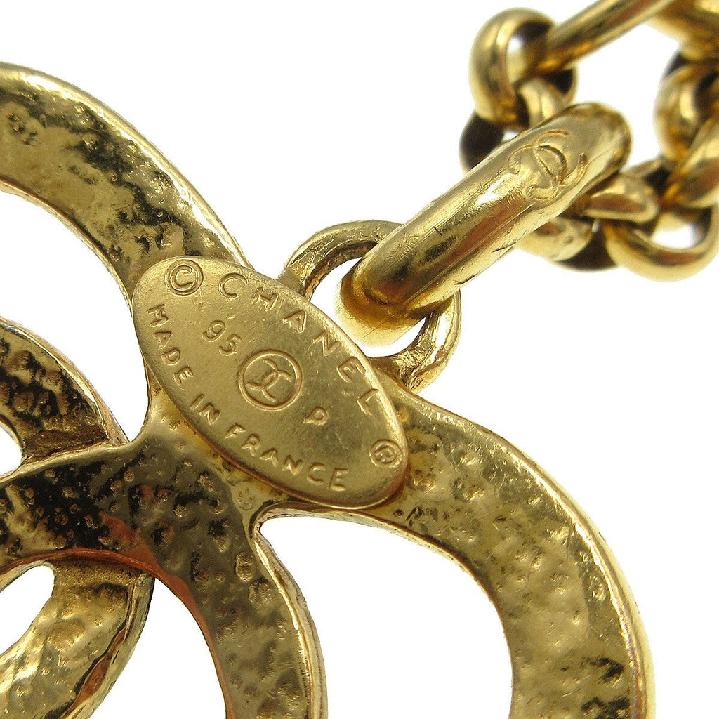 Chanel Cc Heart Pendant Necklace Metal Gold Gold_Plated Necklace Jewelry (Pre-Owned)