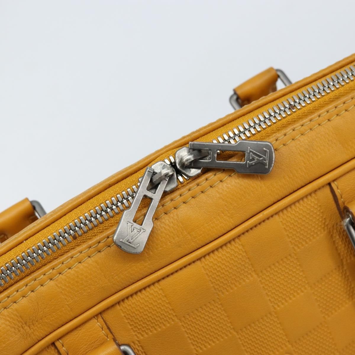 Louis Vuitton Porte-Documents Voyage Briefcase Damier Infini Leather Yellow Leather Briefcase Bag (Pre-Owned)