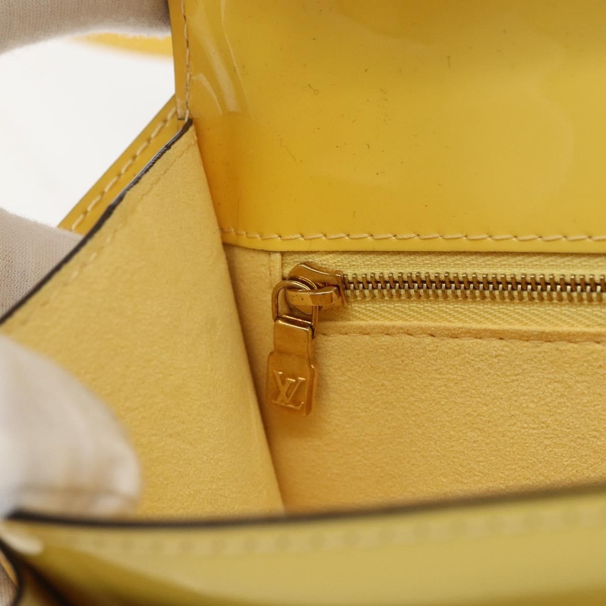 Louis Vuitton Monceau Handbag Vernis Yellow Patent_Leather Handbag (Pre-Owned)