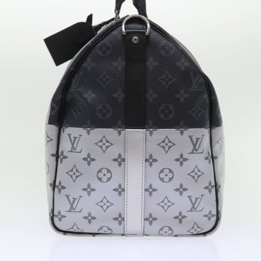 Louis Vuitton Keepall Bandouliere Bag Monogram Eclipse Split Canvas Black Canvas Bag (Pre-Owned)