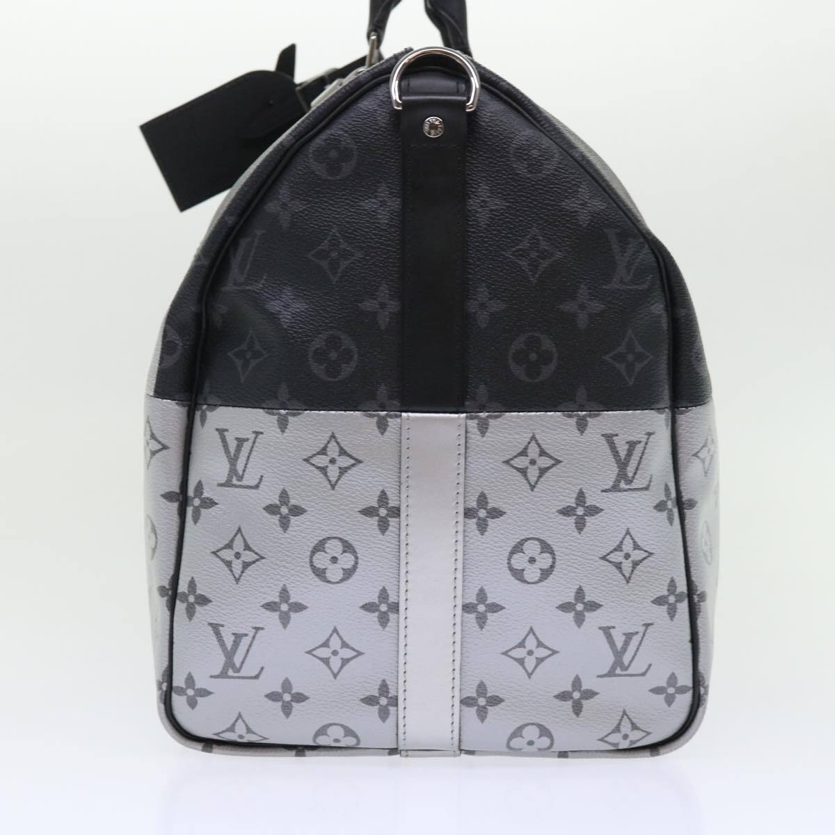 Louis Vuitton Keepall Bandouliere Bag Monogram Eclipse Split Canvas Black Canvas Bag (Pre-Owned)