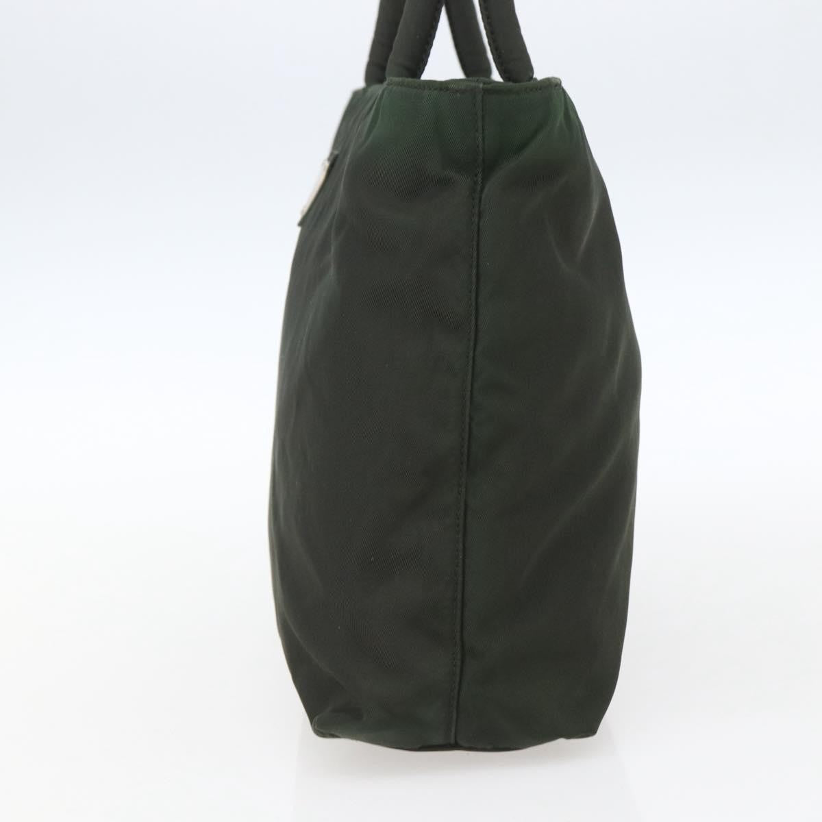 Prada Vintage Zip Handbag Tessuto Khaki Nylon Handbag (Pre-Owned)