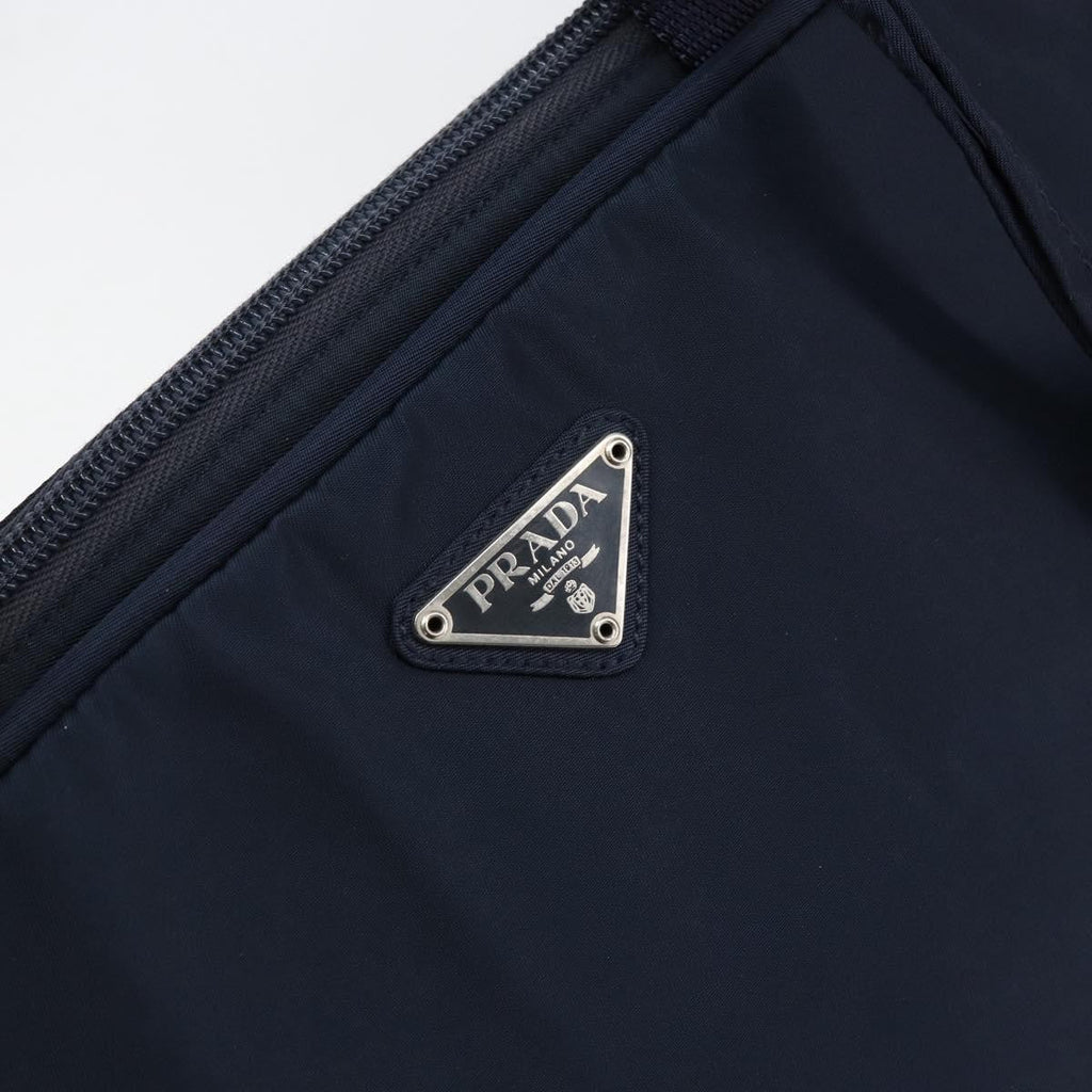 Prada Zip Around Tote Tessuto Navy Nylon Handbag (Pre-Owned)