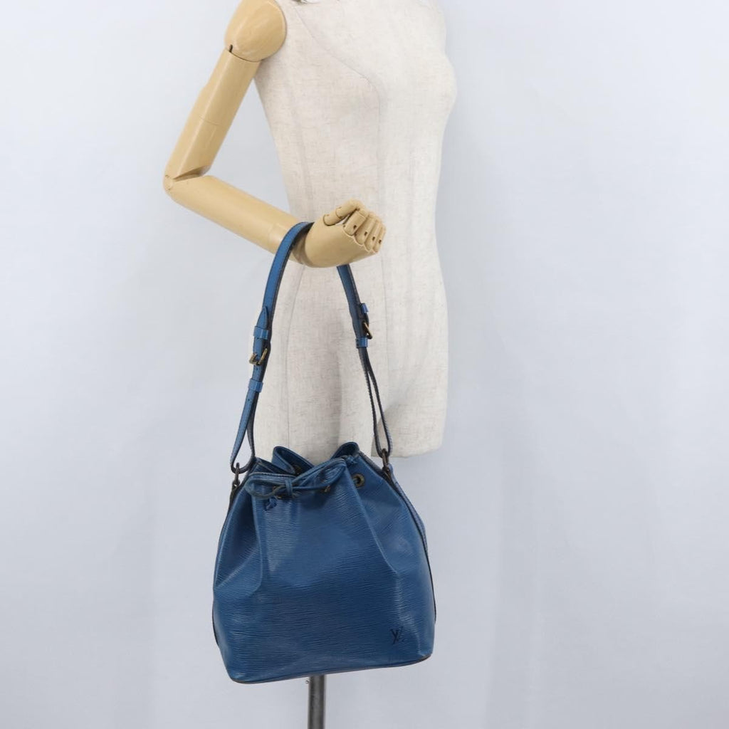 Louis Vuitton Petit Noe Nm Handbag Epi Leather Blue Leather Shoulder Bag Bag (Pre-Owned)