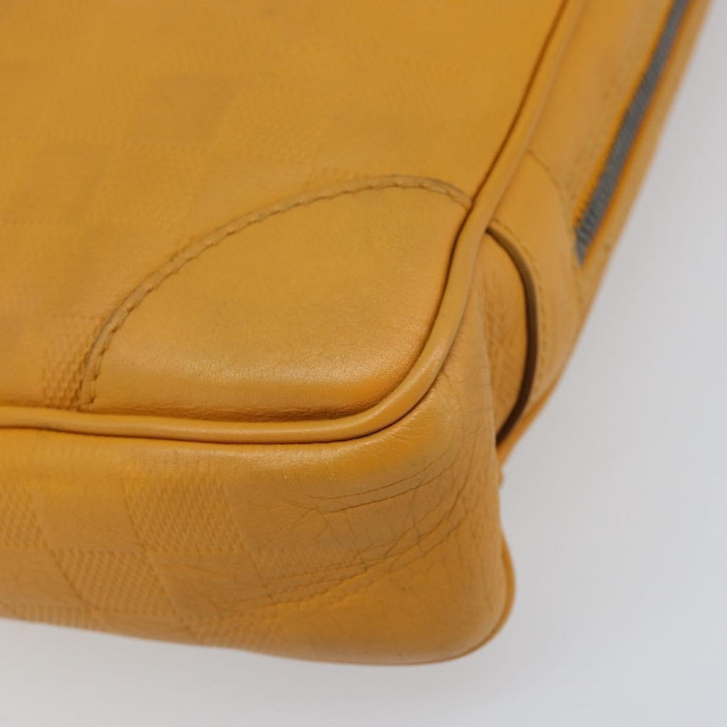 Louis Vuitton Porte-Documents Voyage Briefcase Damier Infini Leather Yellow Leather Briefcase Bag (Pre-Owned)