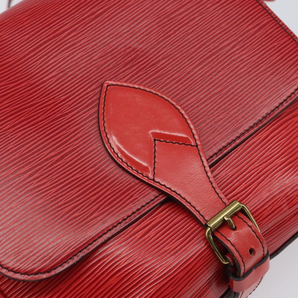 Louis Vuitton Cartouchiere Handbag Epi Leather Red Leather Shoulder Bag Bag (Pre-Owned)