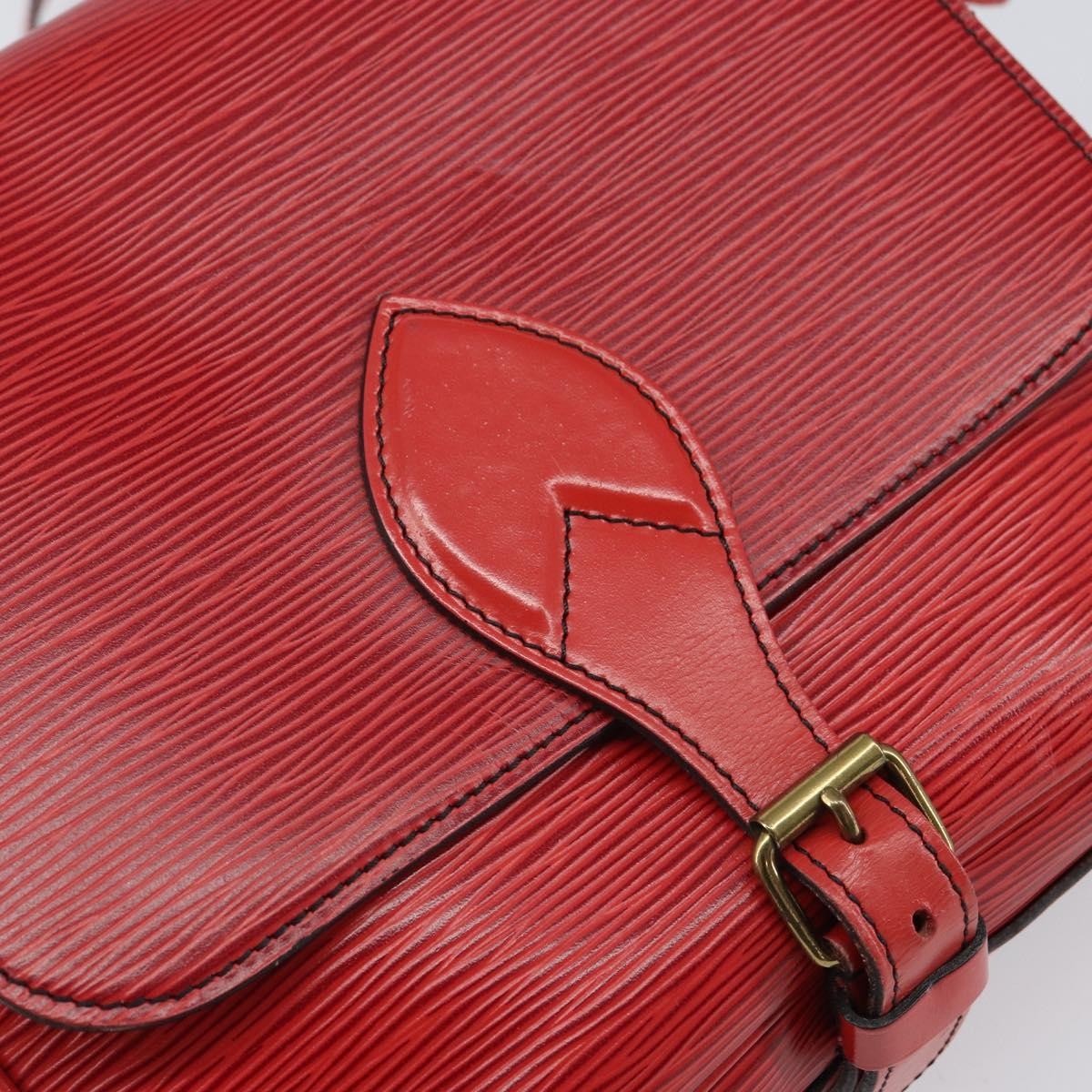 Louis Vuitton Cartouchiere Handbag Epi Leather Red Leather Shoulder Bag Bag (Pre-Owned)