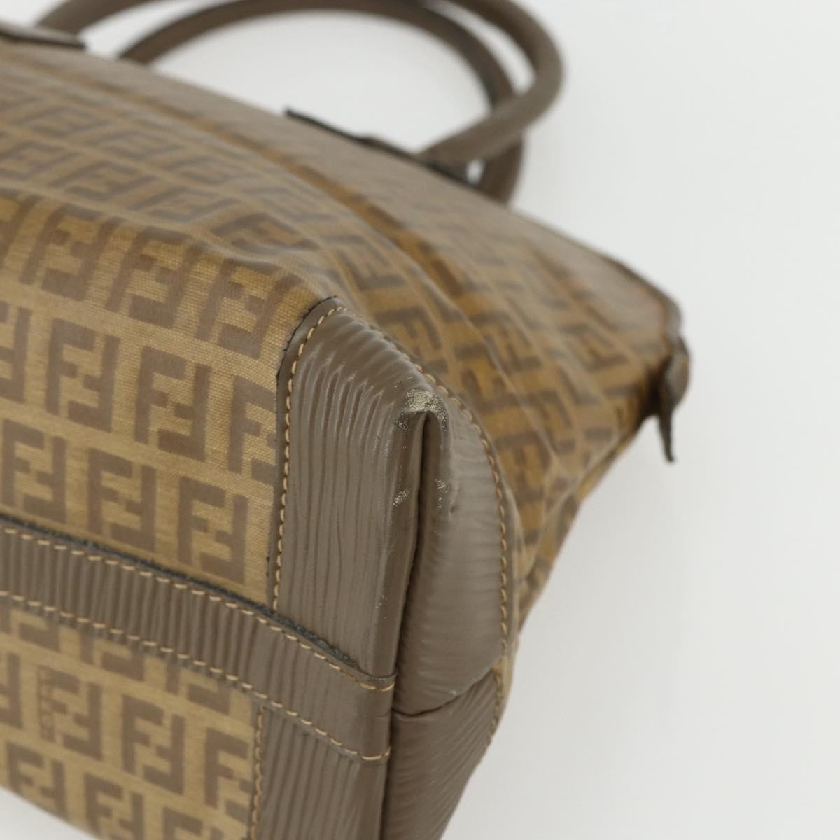Fendi Zucchino Canvas Brown Canvas Handbag (Pre-Owned)