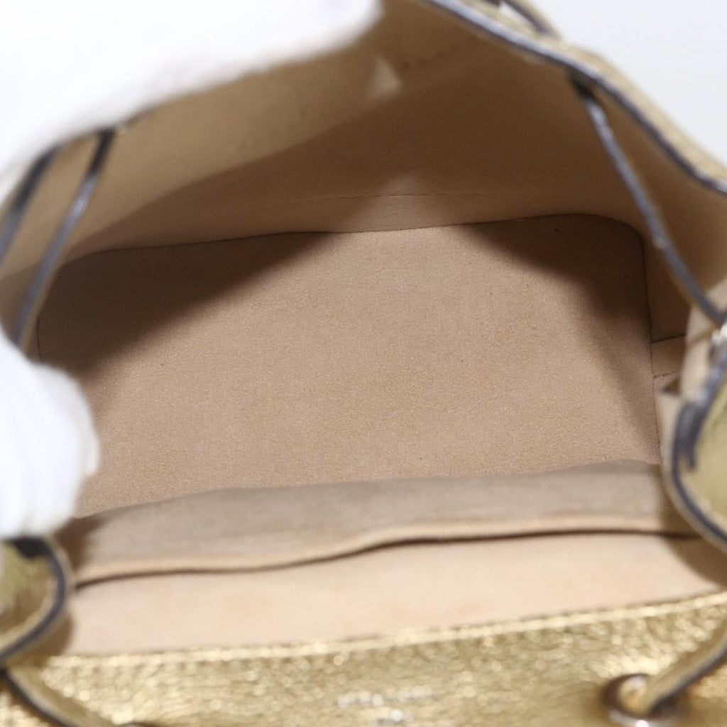 Louis Vuitton Lockme Backpack Leather Gold Leather Backpack Bag (Pre-Owned)