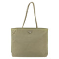 Prada Vintage Zip Tote Tessuto Ecru Nylon Tote Bag Bag (Pre-Owned)