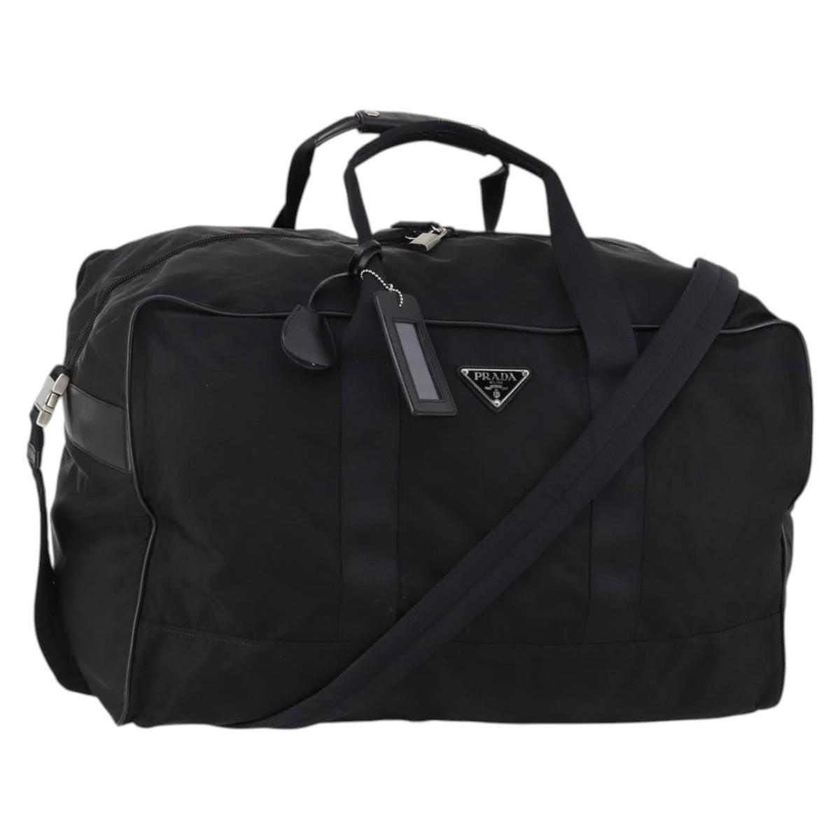 Prada Boston Bag Tessuto Black Nylon Bag (Pre-Owned)