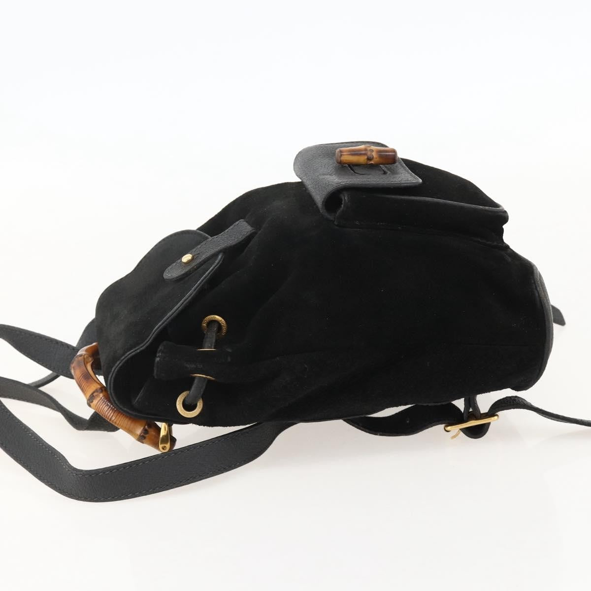 Gucci Gucci Bamboo Backpack Daim Black Denim_Jeans Backpack Bag (Pre-Owned)
