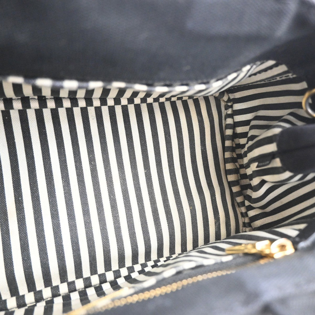 Prada Canapa Convertible Tote Canvas Black Canvas Tote Bag Bag (Pre-Owned)