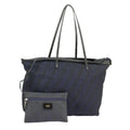 Fendi Zucca Tote Bag Ff Motif Navy Canvas Tote Bag Bag (Pre-Owned)