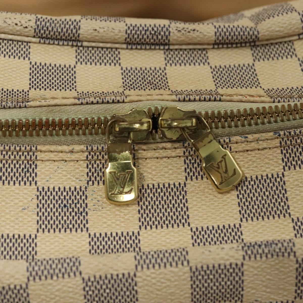 Louis Vuitton Naviglio Handbag Damier White Canvas Shoulder Bag Bag (Pre-Owned)