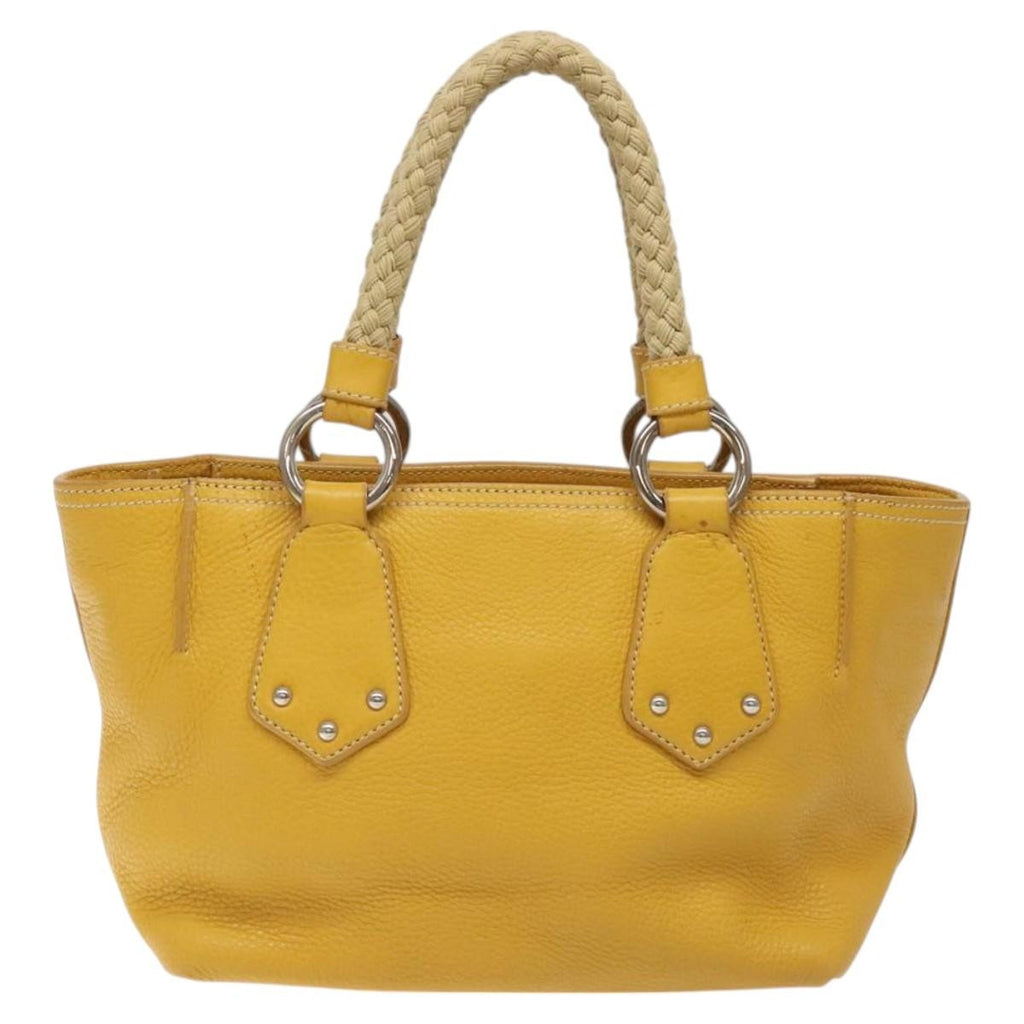 Prada Vintage Handbag Leather Yellow Leather Handbag (Pre-Owned)