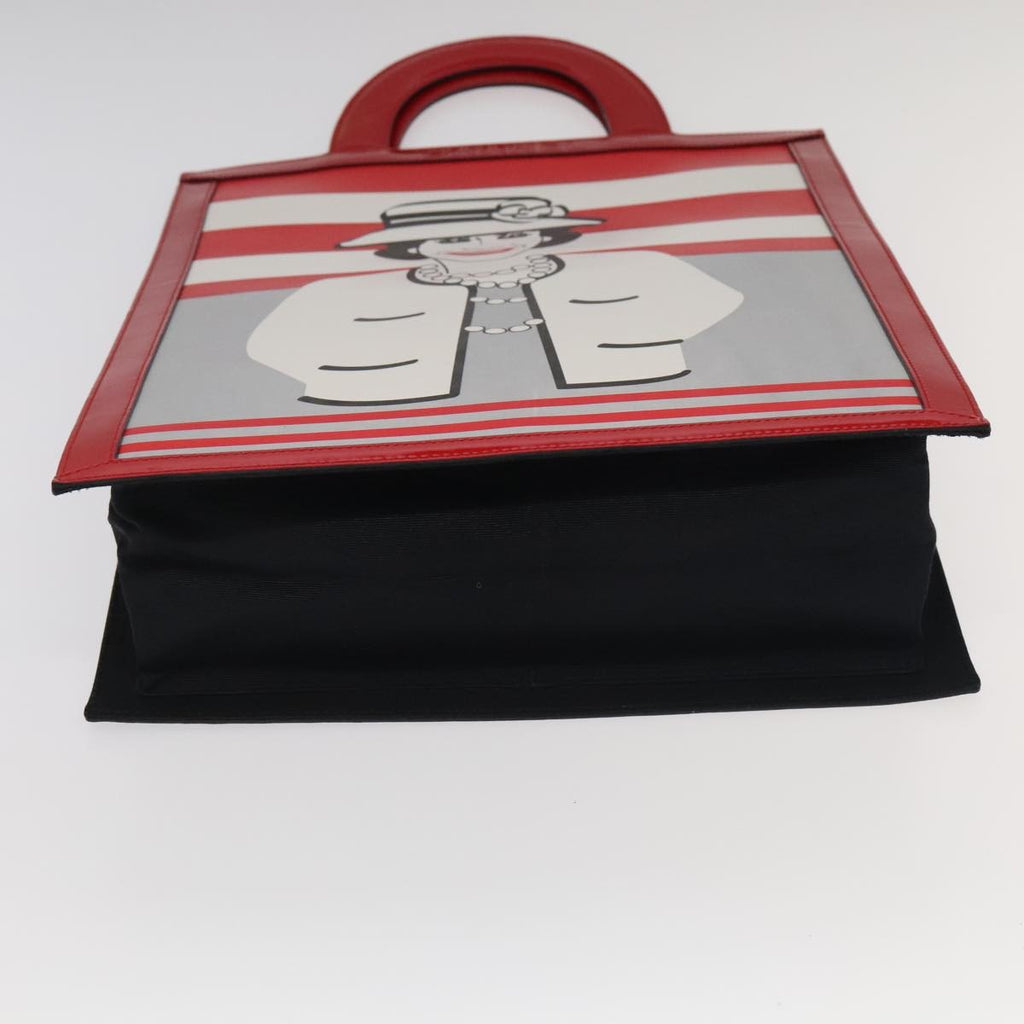 Chanel Vintage Portrait Tote Printed Leather And Quilted Patent Red Leather Tote Bag Bag (Pre-Owned)