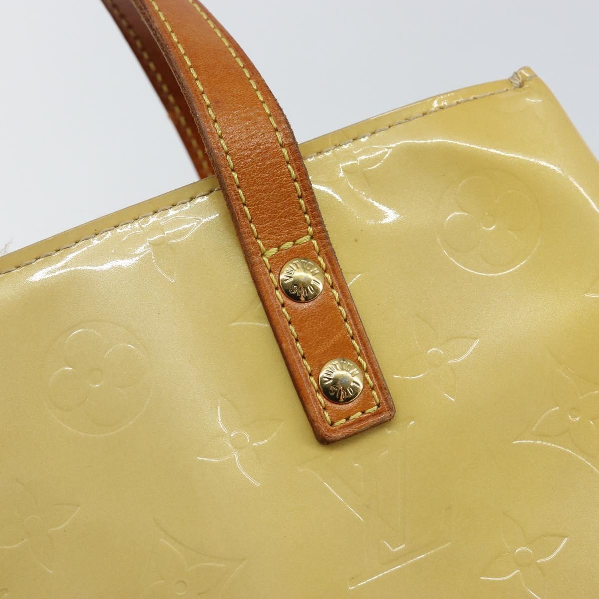 Louis Vuitton Reade Handbag Monogram Vernis Beige Patent_Leather Bag (Pre-Owned)