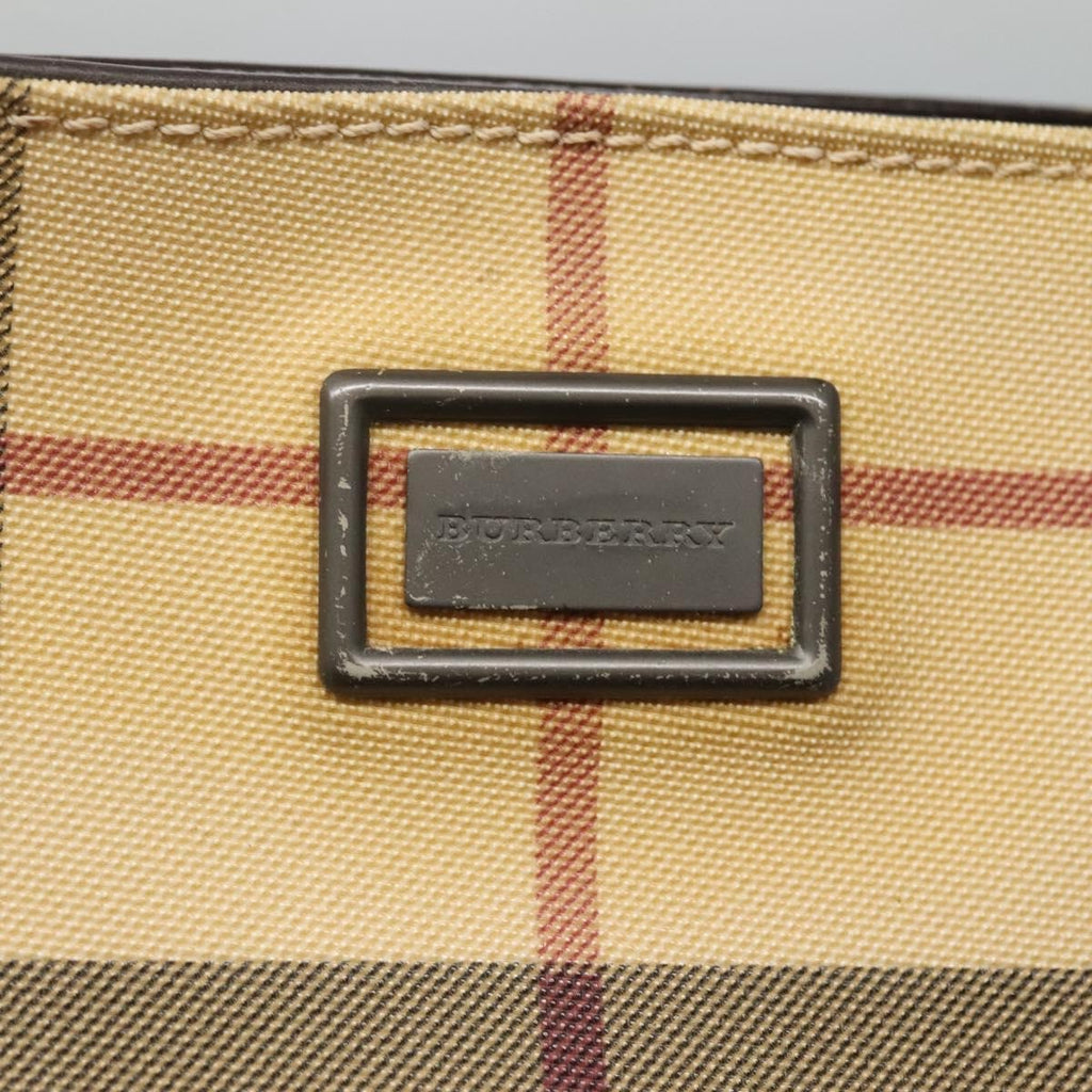 Burberry Nova Check Handbag Nova Check Canvas Beige Canvas Handbag (Pre-Owned)
