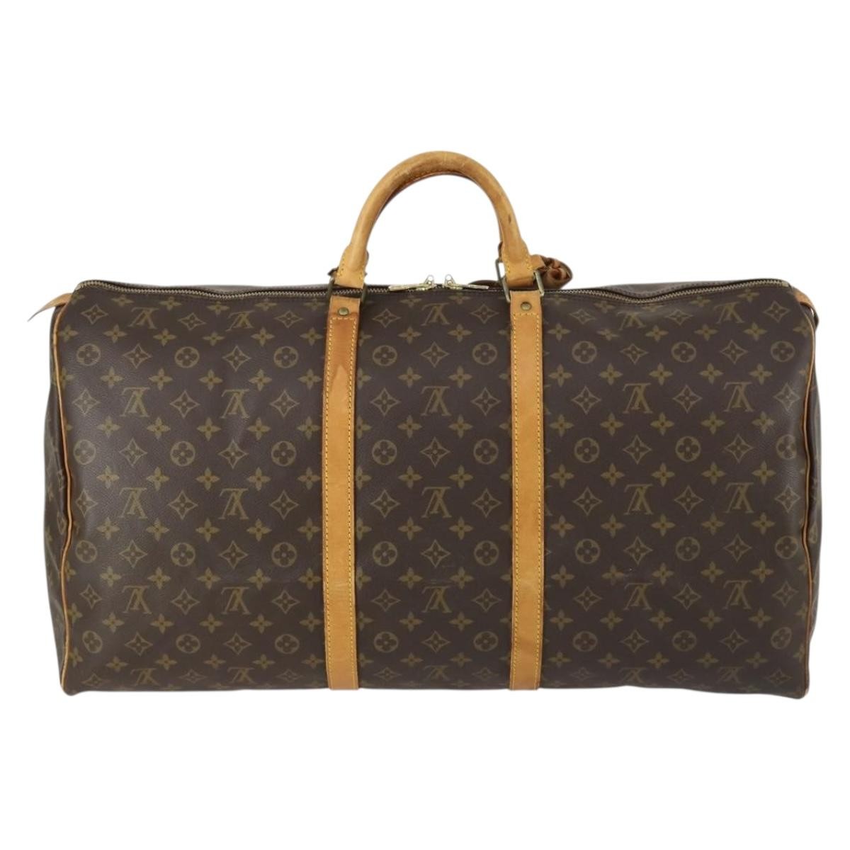 Louis Vuitton Keepall Bag Monogram Canvas Brown Canvas Travel Bag Bag (Pre-Owned)