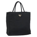 Prada Vintage Tote Nylon Black Nylon Tote Bag Bag (Pre-Owned)