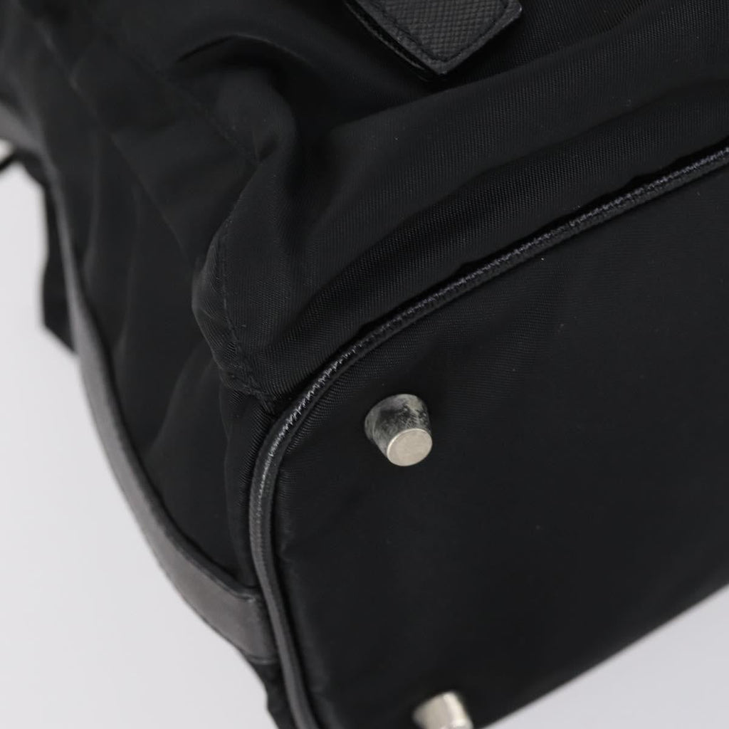 Prada Double Pocket Shoulder Bag Tessuto Black Nylon Shoulder Bag Bag (Pre-Owned)