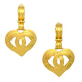 Chanel Vintage Cc Heart Cut Out Drop Clip-On Earrings Metal Gold Gold_Plated Earrings Jewelry (Pre-Owned)