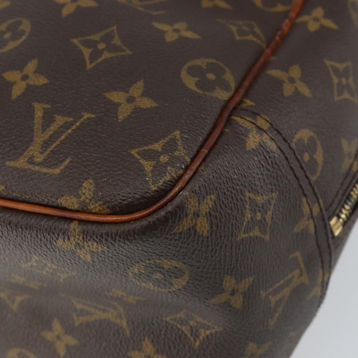 Louis Vuitton Deauville Handbag Monogram Canvas Brown Canvas Handbag (Pre-Owned)