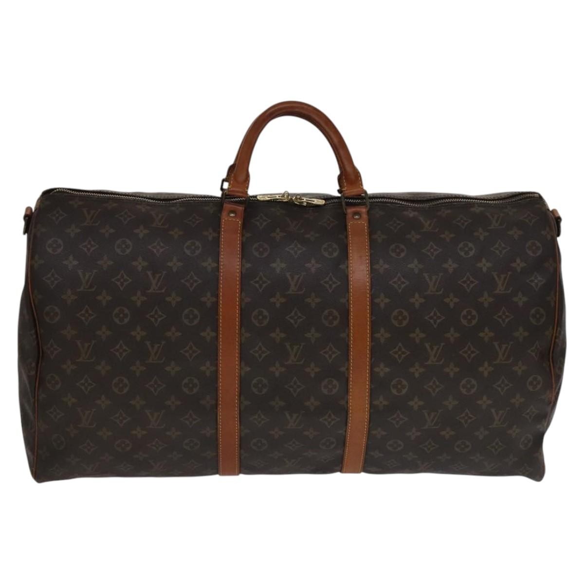 Louis Vuitton Keepall Bandouliere Bag Monogram Canvas Brown Canvas Travel Bag Bag (Pre-Owned)