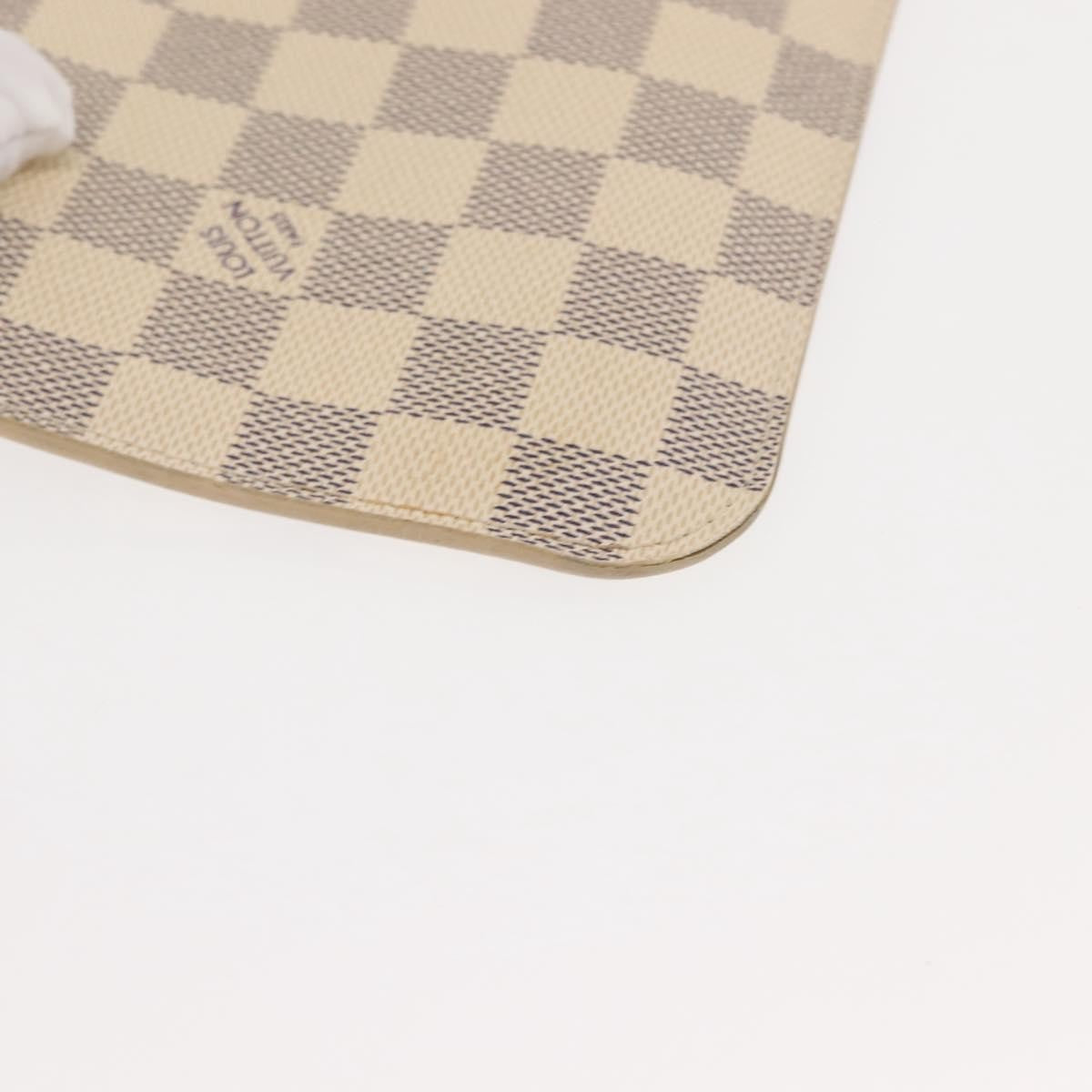 Louis Vuitton Neverfull Pochette Damier White Canvas Clutche & Pouche Bag (Pre-Owned)