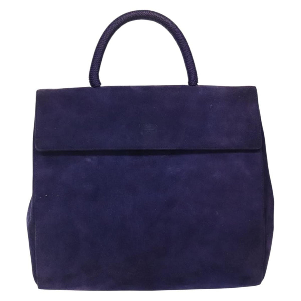 Prada Vintage Handbag Suede Purple Suede Handbag (Pre-Owned)