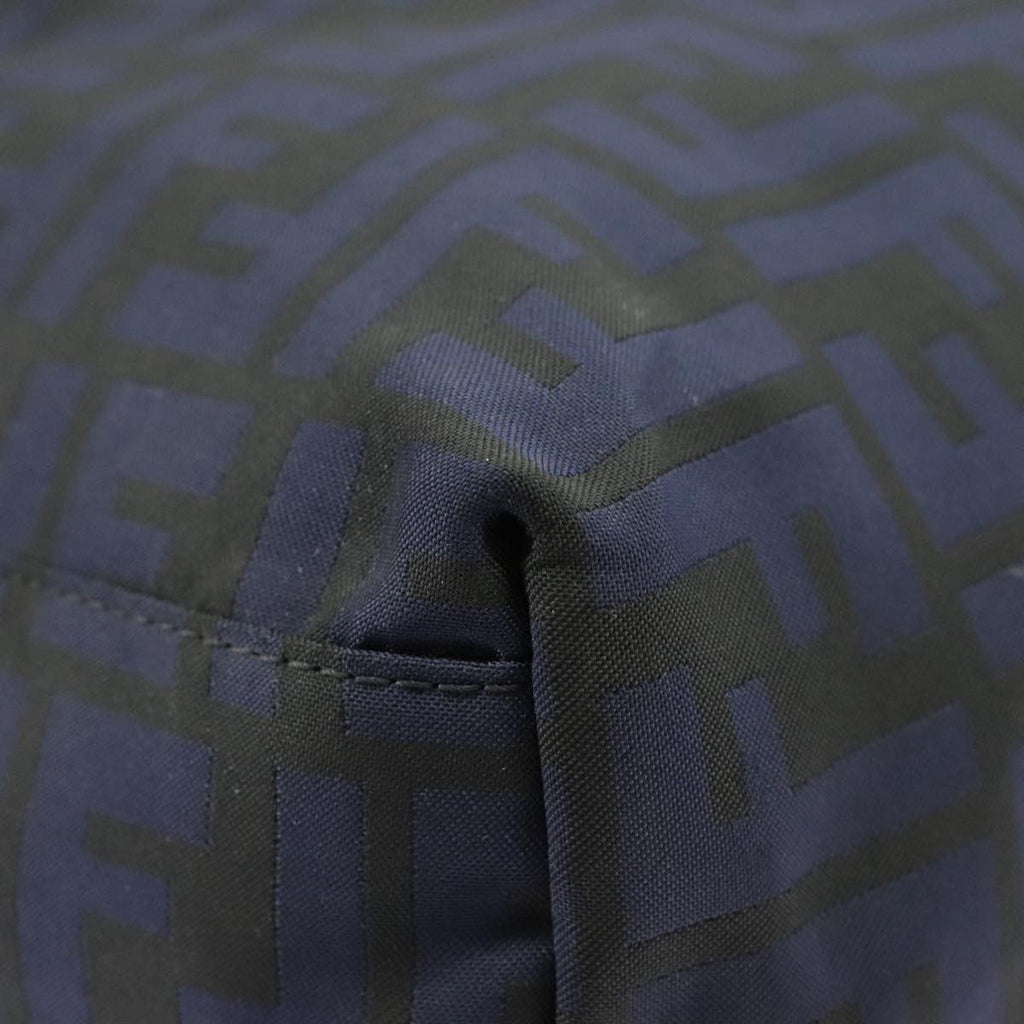 Fendi Zucca Tote Bag Ff Motif Navy Canvas Tote Bag Bag (Pre-Owned)